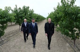 İlham Əliyev Yevlax pilot aqroparkının açılışında iştirak edib -