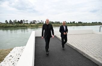 İlham Əliyev Yevlaxda qumsüzgəc texnologiyalı sutəmizləyici qurğunun açılışında iştirak edib -
