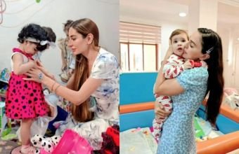 Leyla Əliyeva və Arzu Əliyeva körpələr evində -