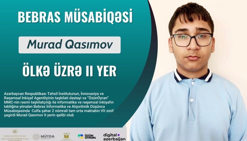 Naxçıvan məktəblisi Bebras musabiqəsində qalib olub