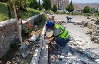 Şahbuz şəhərində Heydər Əliyev adına bulaq və park təmir olunur -