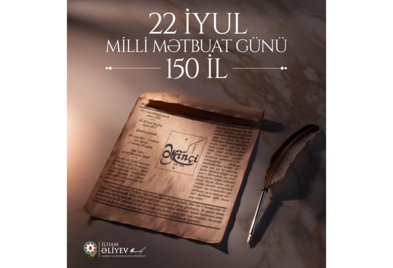İlham Əliyev Milli Mətbuat Günü münasibətilə paylaşım edib