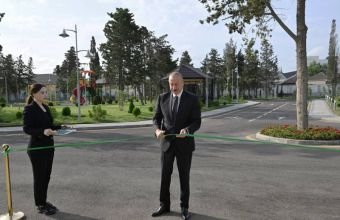 İlham Əliyev Səməd Vurğun adına Yaradıcılıq Evinin açılışında iştirak edib -