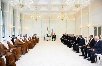 İlham Əliyevin və Şeyx Məhəmməd bin Zayed Al Nəhyanın geniş tərkibdə görüşü olub -