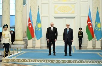Astanada İlham Əliyevin rəsmi qarşılanma mərasimi keçirilib -