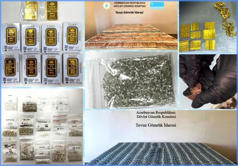 Azərbaycana qanunsuz yolla 1 300 karata yaxın qiymətli daşların gətirilməsinin qarşısı alınıb