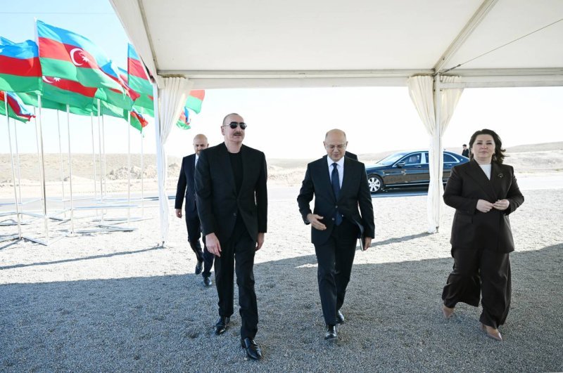 İlham Əliyev Cəbrayıl rayonunun Şahvəlli kəndində “Şəms” və “Üfüq” Günəş Elektrik stansiyalarının təməlini qoyub -