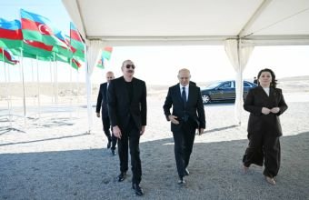 İlham Əliyev Cəbrayıl rayonunun Şahvəlli kəndində “Şəms” və “Üfüq” Günəş Elektrik stansiyalarının təməlini qoyub -