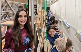 Leyla Əliyeva Şuşa məscidi üçün hazırlanan dünya xalçaçılıq tarixinin ən böyük dairəvi xalçası ilə tanış olub