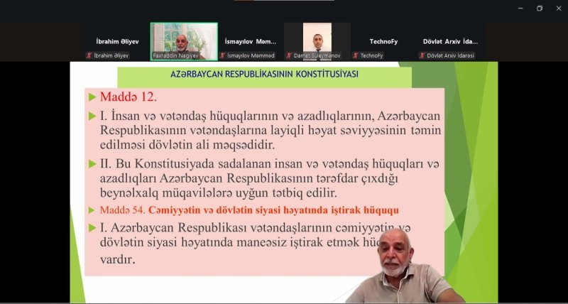Naxçıvanda dövlət qulluqçuları üçün “Dövlət qulluğuna dair qanunvericilik və onun tətbiqi” mövzusunda vebinar keçirilib -