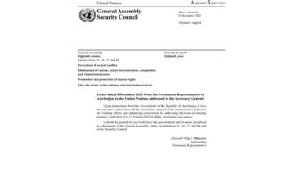 Bakı Bəyannaməsi BMT-nin rəsmi sənədi kimi dərc olunub