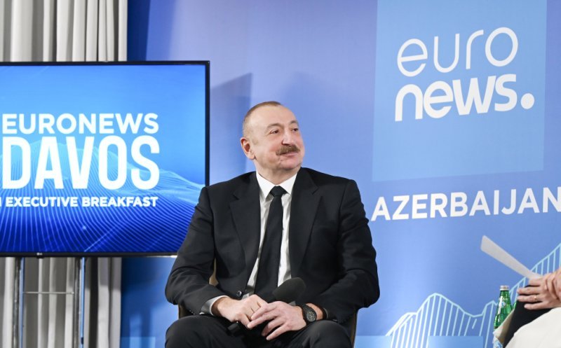 İlham Əliyev Davosda "Euronews" televiziyasına müsahibə verib -