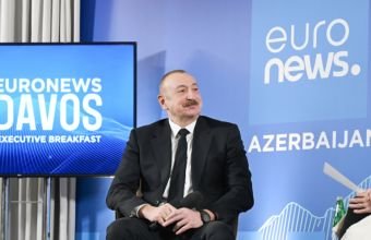 İlham Əliyev Davosda "Euronews" televiziyasına müsahibə verib -