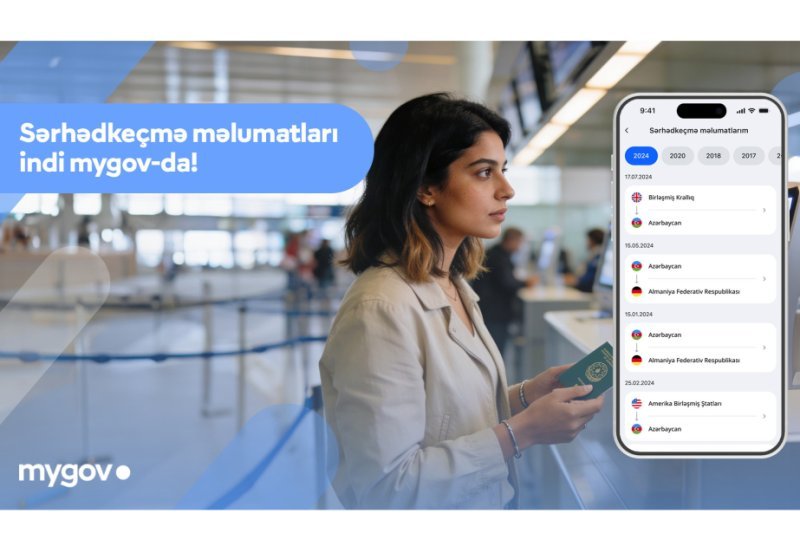Vətəndaşlar sərhədkeçmə məlumatlarına artıq "mygov" platformasında baxa biləcəklər
