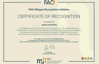 Ağalı kəndi BMT-nin "Model Kəndlər Şəbəkəsi"nə daxil edilib