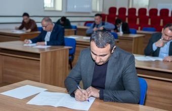 Gənclərin çağrışaqədərki hərbi hazırlığı rəhbəri vəzifələrinə işə qəbul üçün test imtahanı keçirilib -