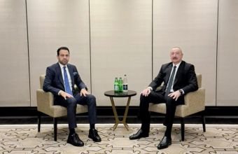 İlham Əliyevin Əbu-Dabidə Müsəlman Ağsaqqalları Şurasının baş katibi ilə görüşü olub