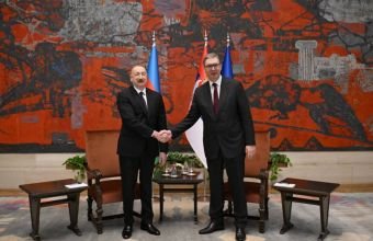 İlham Əliyevlə Aleksandar Vuçiç arasında ikitərəfli görüş başlayıb -