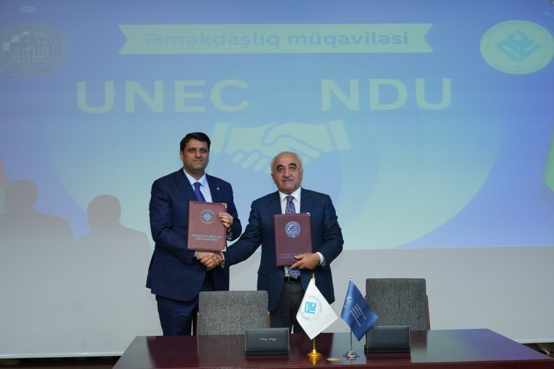 NDU ilə UNEC arasında əməkdaşlıq memorandumu imzalanıb -
