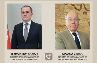 Braziliyanın xarici işlər naziri Ceyhun Bayramova zəng edib