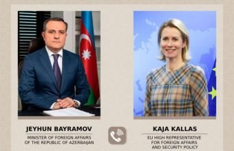 Ceyhun Bayramovla Kaya Kallas arasında telefon danışığı olub