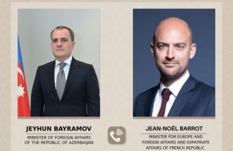 Ceyhun Bayramovun ilə Fransanın xarici işlər naziri arasında telefon danışığı olub