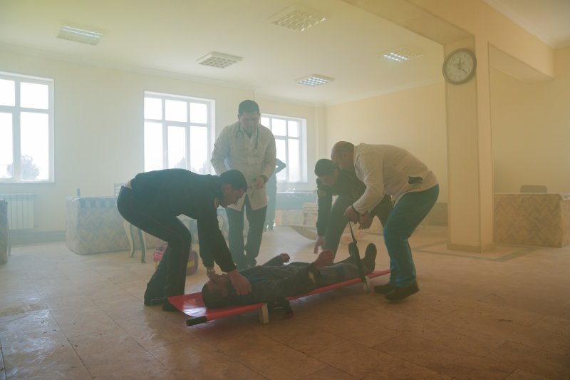 Cəzaçəkmə müəssisəsində fövqəladə hallara hazırlıq məqsədilə təlim keçirilib -