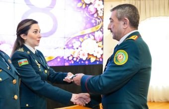 Dövlət Sərhəd xidmətinin qadın hərbi qulluqçuları təltif edilib -