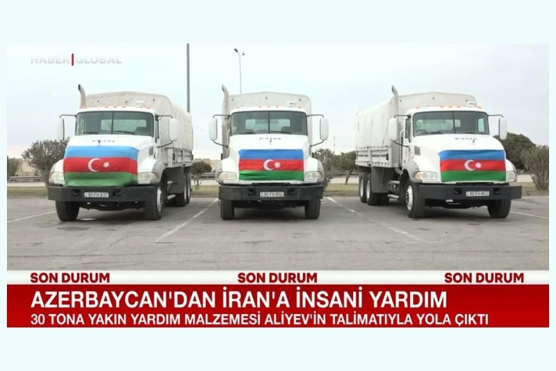 "Haber Global" Azərbaycandan İrana göndərilən humanitar yardımla bağlı süjet hazırlayıb -