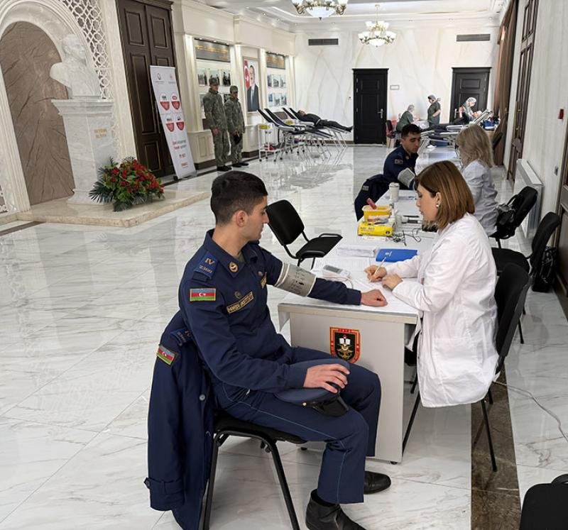 Heydər Əliyev adına Hərbi İnstitutda qanvermə aksiyası keçirilib -