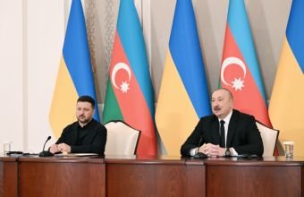 Azərbaycan və Ukrayna prezidentləri mətbuata bəyanatlarla çıxış ediblər -