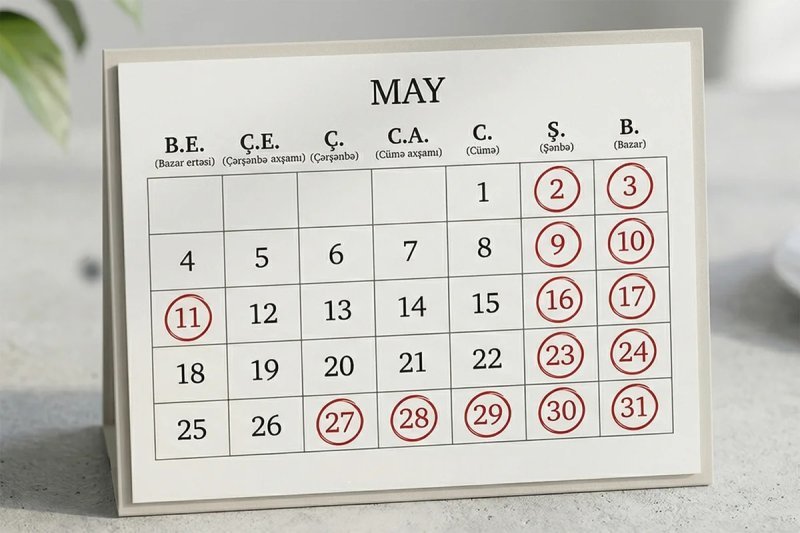 Azərbaycanda 3 gün ardıcıl qeyri-iş günü olacaq