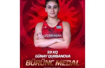 Azərbaycanın qadın güləşçisi Avropa üçüncüsü olub