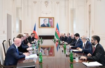 İlham Əliyevin Çexiyanın Baş naziri ilə geniş tərkibdə görüşü keçirilib -