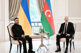 İlham Əliyevin Volodimir Zelenski ilə təkbətək görüşü olub
