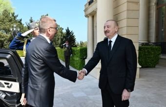 Latviya Prezidentinin rəsmi qarşılanma mərasimi olub -