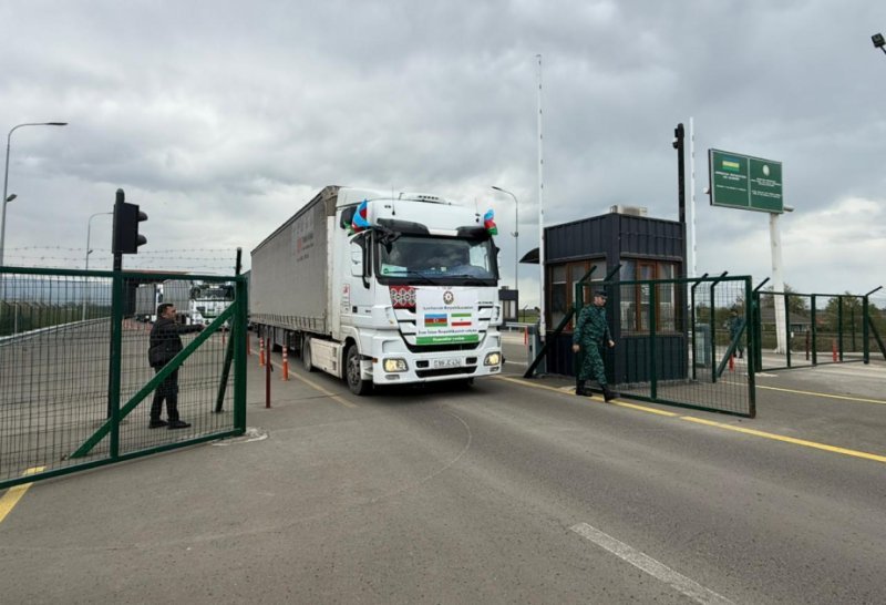 Növbəti humanitar yardım “Cənub-Astara” buraxılış məntəqəsindən İrana yola salınıb