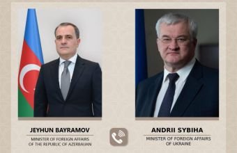 Ceyhun Bayramov ukraynalı həmkarı ilə danışıb