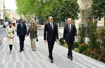 İlham Əliyev Bakının İslam Səfərli küçəsinin yenidənqurmadan sonra açılışında iştirak edib -