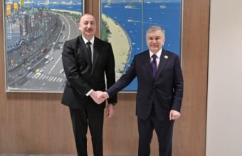 İlham Əliyev Şavkat Mirziyoyevlə görüşüb -