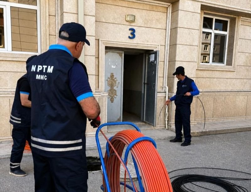 Naxçıvanda bir sıra ərazilərdə fiber-optik kabel quraşdırılır -
