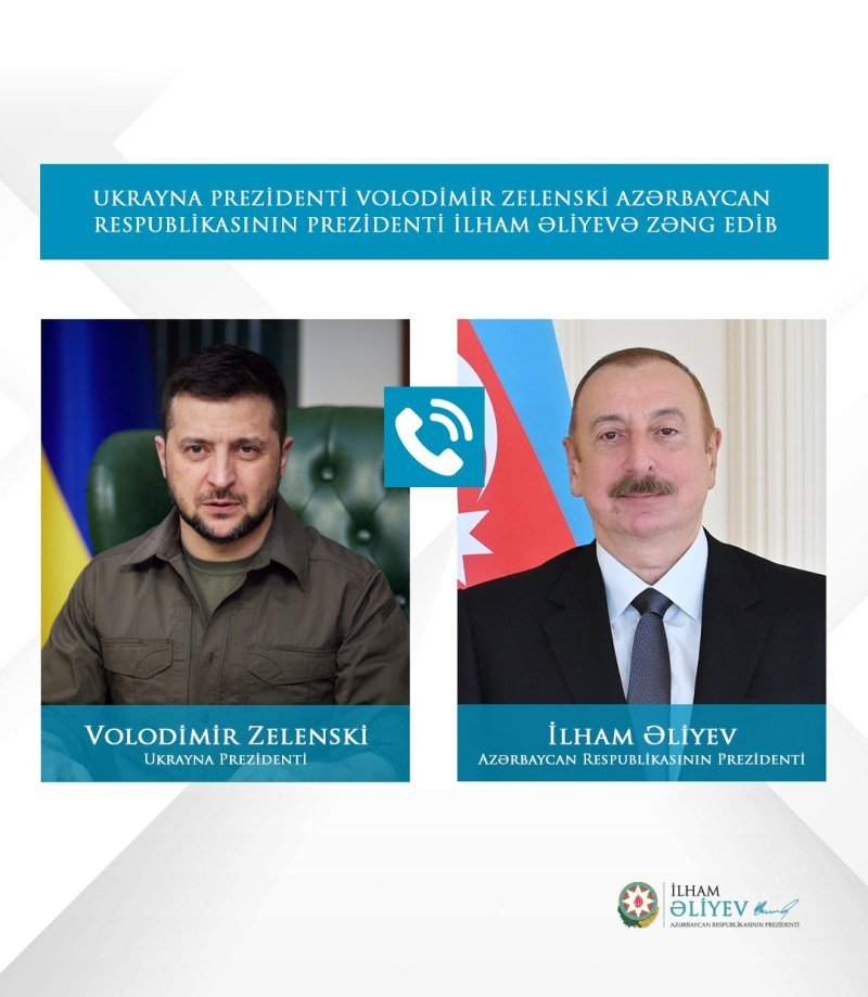 Zelenski İlham Əliyevə zəng edib