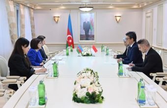Sahibə Qafarova Berlian Helmini qəbul edib