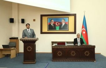 Vəkillər Kollegiyasının sədri Anar Bağırov NDU-da olub -