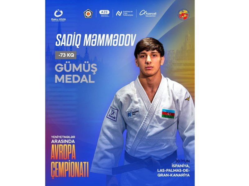 Azərbaycan cüdoçusu Avropa çempionatında gümüş medal qazanıb