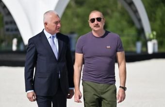 İlham Əliyev Laçında "Həkəriçay" su anbarının təməlini qoyub -