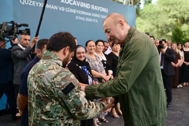 İlham Əliyev Xocavənddə Vətən müharibəsindən danışdı