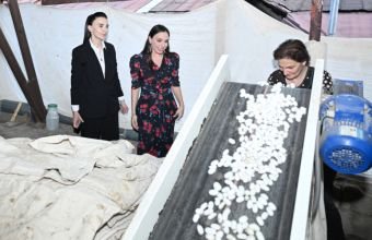 Leyla Əliyeva “Azəripək” ASC-nin fəaliyyəti ilə yaxından tanış olub -
