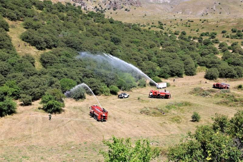 Şahbuz rayonunda meşəlik ərazidə yanğın-taktiki təlim keçirilib -