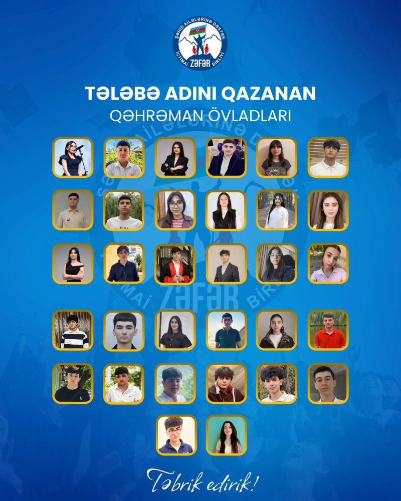 Tələbə adını qazanan şəhid övladlarının siyahısı